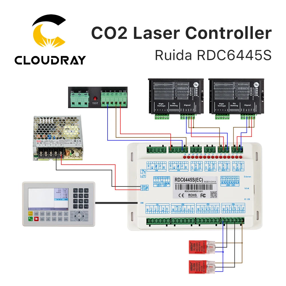 Ruida RDC6445 Controller für CO2 Laser Gravur Schneidemaschine