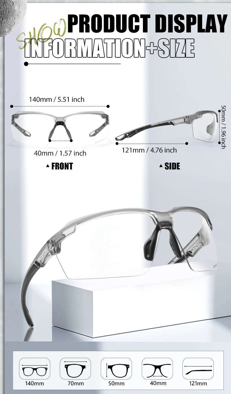 SCVCN Photochromic Cycling Glasses Men MTB Cycling Sunglasses Women Road Bike Eyewear UV400 Outdoor Sports Running Glasses