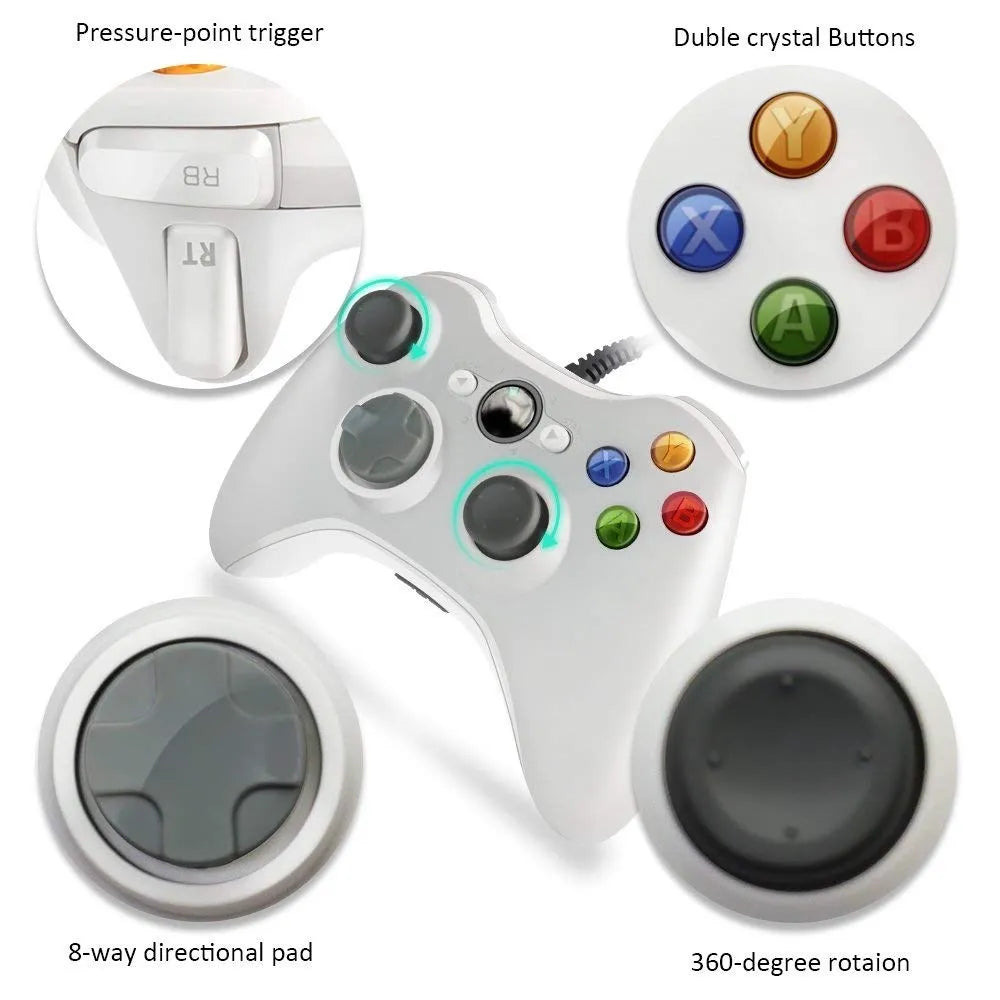 USB Verkabelt Controller Für Xbox 360 /360 Slim Konsole Gamepad Joypad Für PC Joystick Für XBOX360 Konsole Für PC Windows 7,8,10,11
