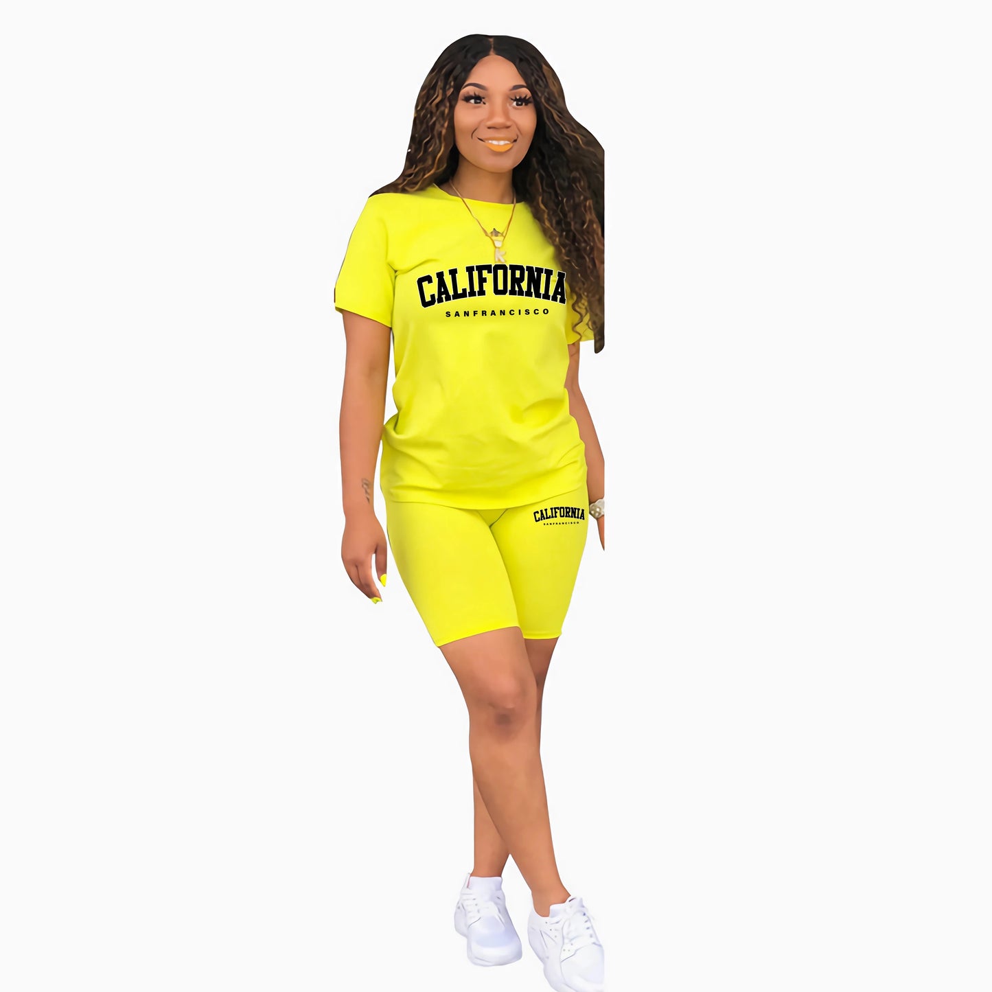 Damen Sommer Trainingsanzug Print T-Shirt+Shorts 2 Teilig Sets Mode Sportbekleidung Kleidung Luxus Casual Jogging Kurze Ärmel Anzug