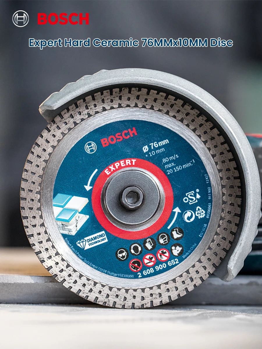 Bosch Expert Hard Ceramic Cutting Disc 76mm Angle Grinder Saw Blade for Hard Tiles Stone Diamond Cutting Disc Accessories 80M/s