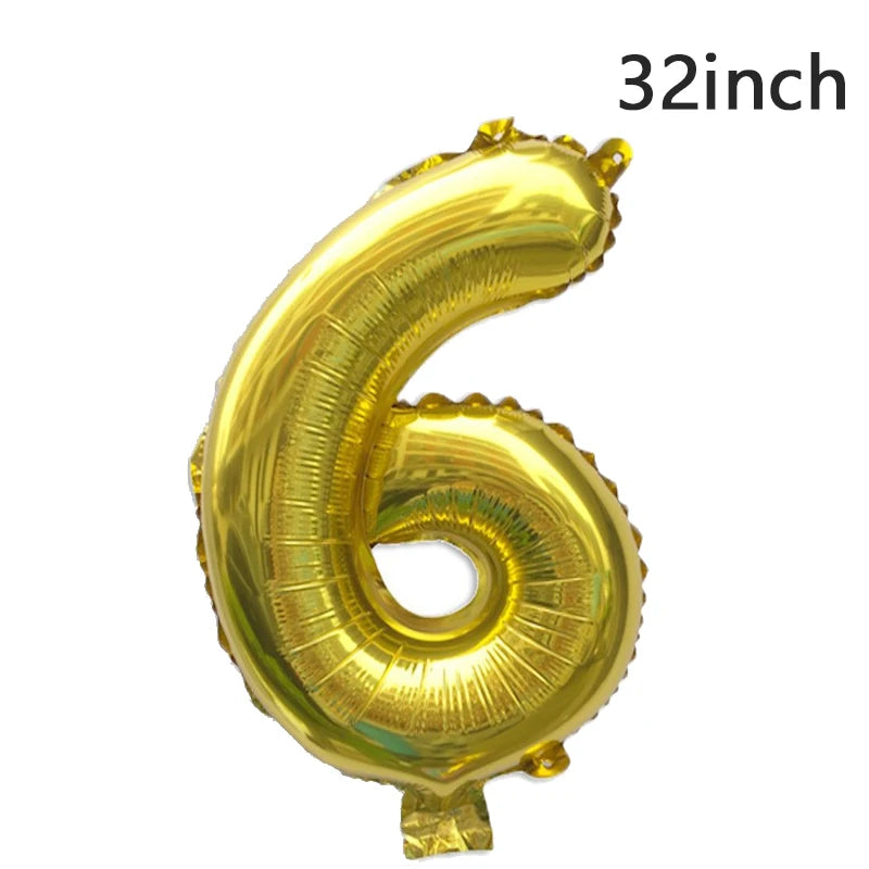 QIJOYJU Rosegold Zahlballon - 32 Zoll 1 Stück Nummer