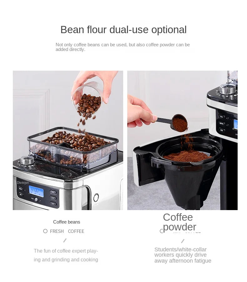 Italian American Automatic Coffee Machine Household Coffee Machine 20bar Extraction Concentration Optional Automatic Grinding