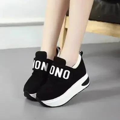 NEW Platform Wedge Sneakers Ladies Shoes Sneaker Casual Shoes Trainers Women Female Shoes Black Red Sneaker Women Tenis Feminino