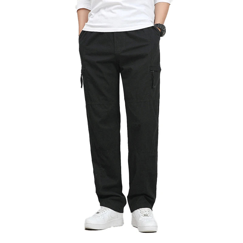 IPPOLICH Loose Fit Trousers Youth Workwear Pants New Cargo Pants Men's Loose Straight Oversize Clothing Men Casual Street Pants