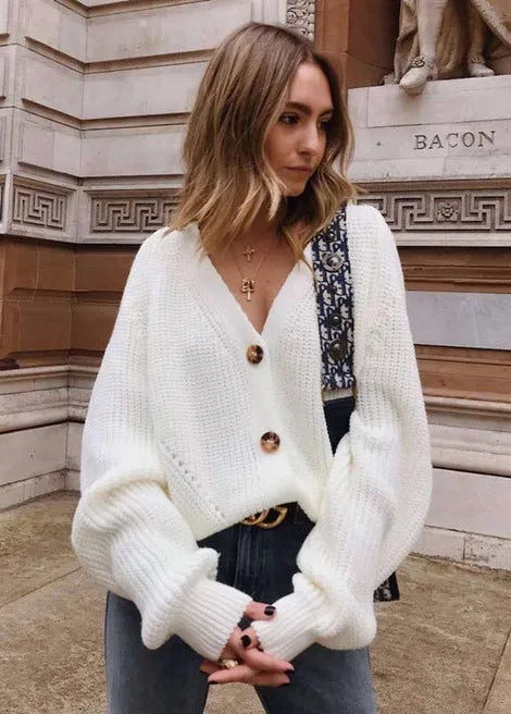 Cardigan CN Cozy cu decolteu în V - Regular, 120–220 g/m²