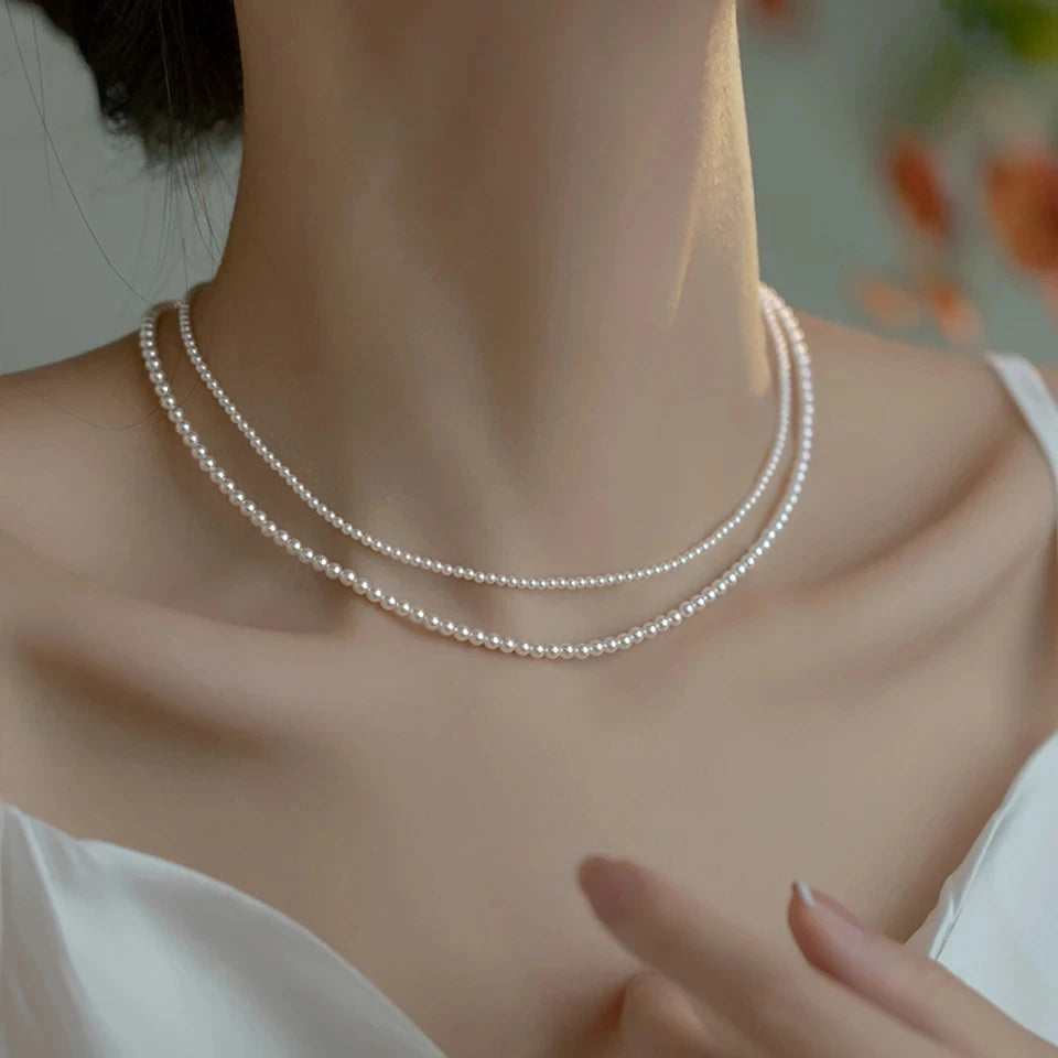 Perlen Halskette 2025 - 2/3MM Exquisite Pearl Jewelry Choker Party Gift