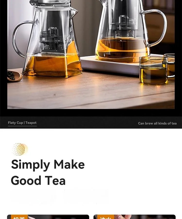 GIANXI Glass Teapot And Pot Household Tea Set Teapot Heat-resistant Tea Water Separation Filter Flower Teapot Glass Teapot