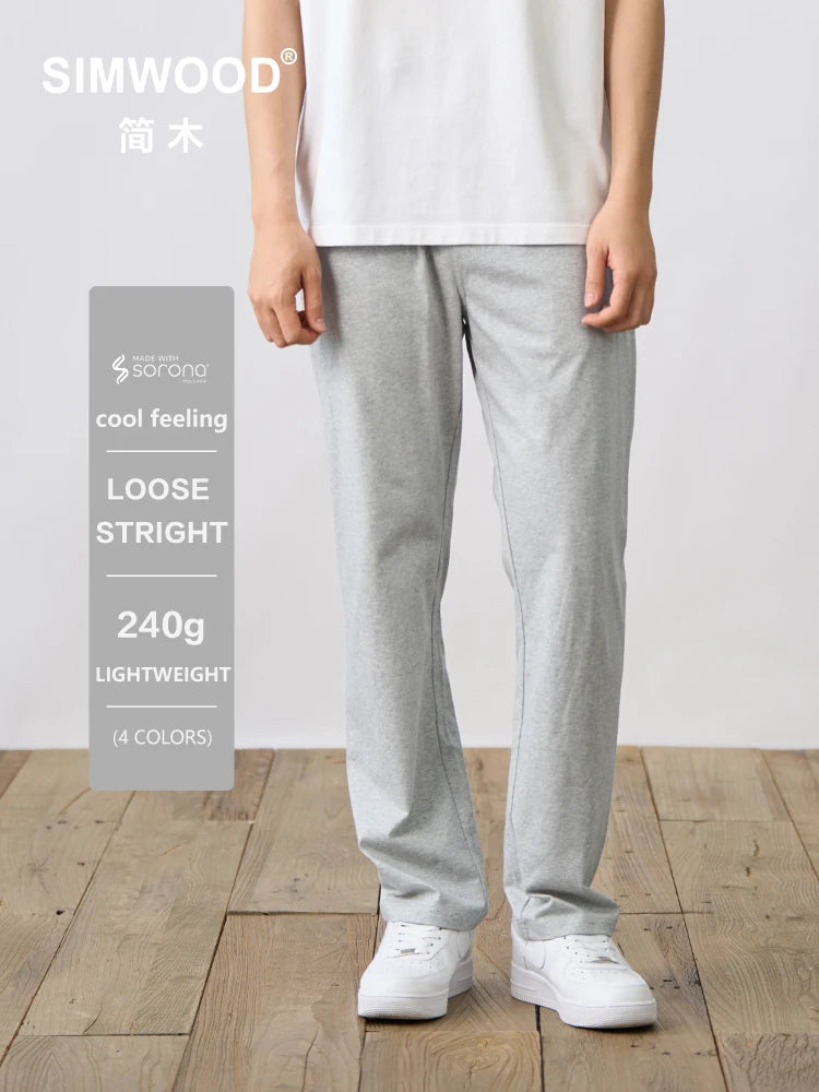 SIMWOOD 2024 Sommer Neu 240gsm Leichtgewicht Cool Feeling Sorona Stoff Jogger Hosen Herren Übergroß Jogginghosen Atmungsaktiv Hosen