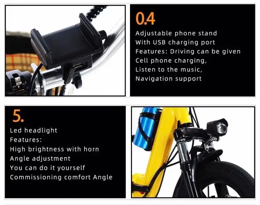 ETrike 14 Zoll Klapp Dreirad Elektro - 48V 350W 2 Sitzer