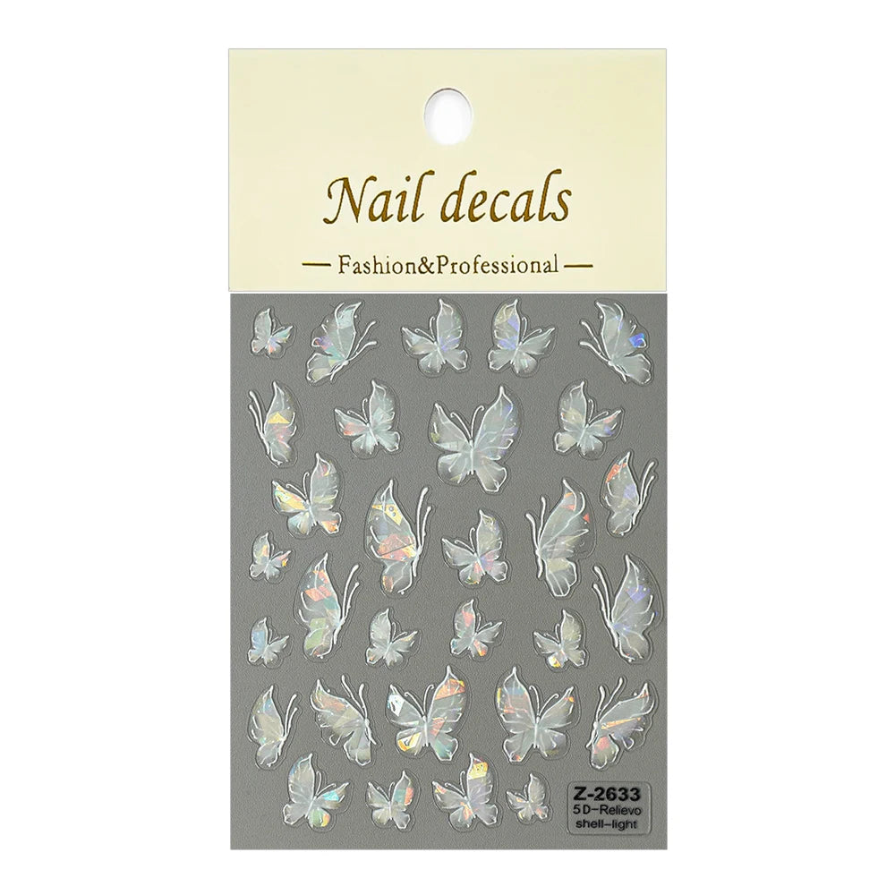 Leidankou 5D Schmetterling Nail Art Aufkleber - 14x7.2cm 1St