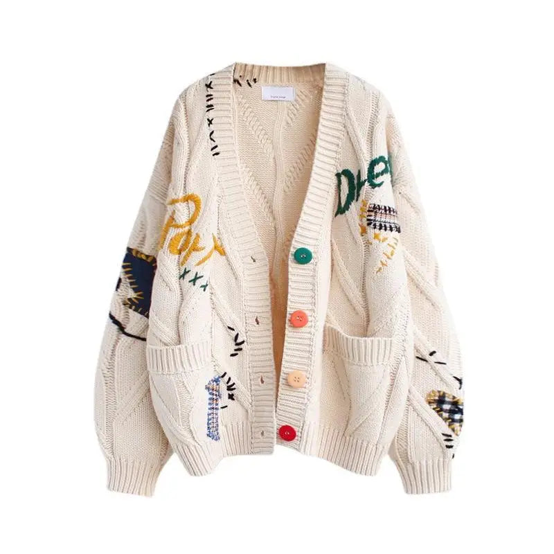 WonMiracle V-Neck Strickjacke Cardigan - Polyester Größe L