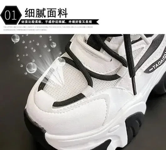 Fashion Sneakers For Women 11CM Platform Chunky Casual Shoes High Quality Autumn Woman Tenis Female Walking Trainers Thick Sole