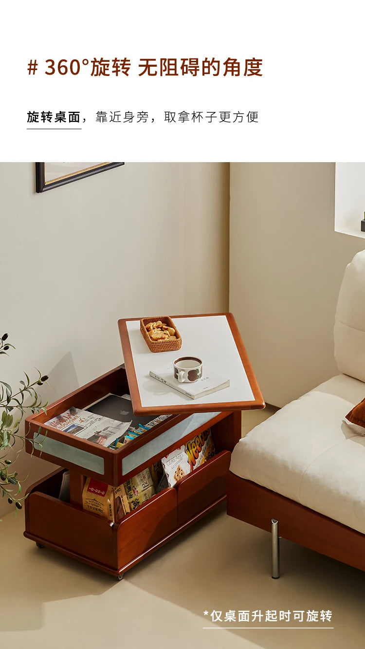 Cabinet Wood Coffee Table Lift Portable Walnut Design Living Room Side Table Folding Modern Luxury Mesa De Centro Sala Furniture