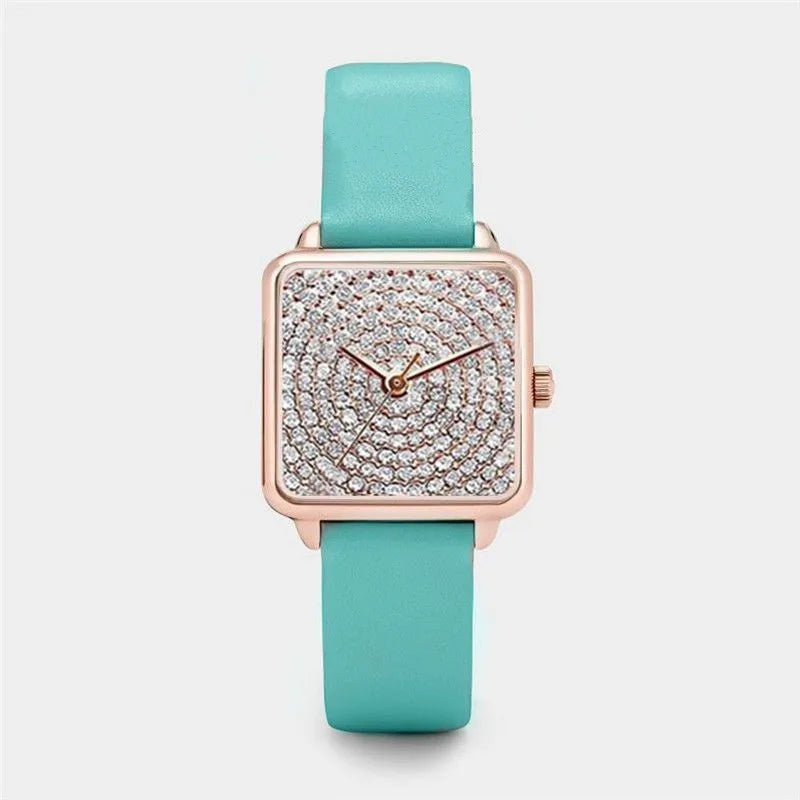 Luxuriöse Strass Damenuhren - Top Marke Elegante Quadratische Analog Quarz Uhr - Modische Damenuhr Geschenk