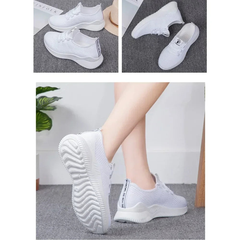 Shoes for women 2025 new casual fashion running shoes flying woven breathable women's shoes soft sole trend sneakers women