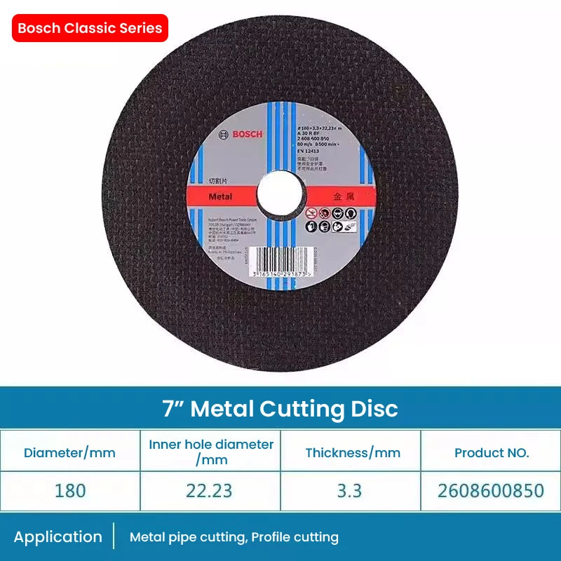 Bosch Metal Grinding Wheel Cutting Disc Classic Series Angle Grinder Accessories 100/125/150/180/230/305/355/400mm Cutting Wheel
