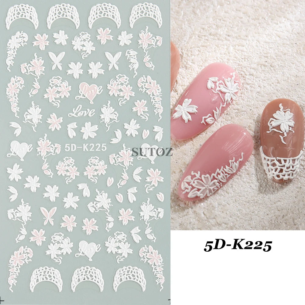 GL5D-K256 5D Sonnenblumen Nagelsticker - Herbstdesign Prägung