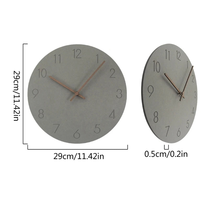 Wooden Simple Round Wall Clock Non Ticking Silent Clocks Modern Office Wall Clocks Homes Decor Easy to Read