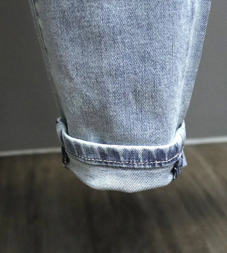 Jeans for Men Trousers Graphic Man Cowboy Pants with Pockets Cropped Korean Fashion Wide Leg Retro 2024 Trend Xs Cotton Regular
