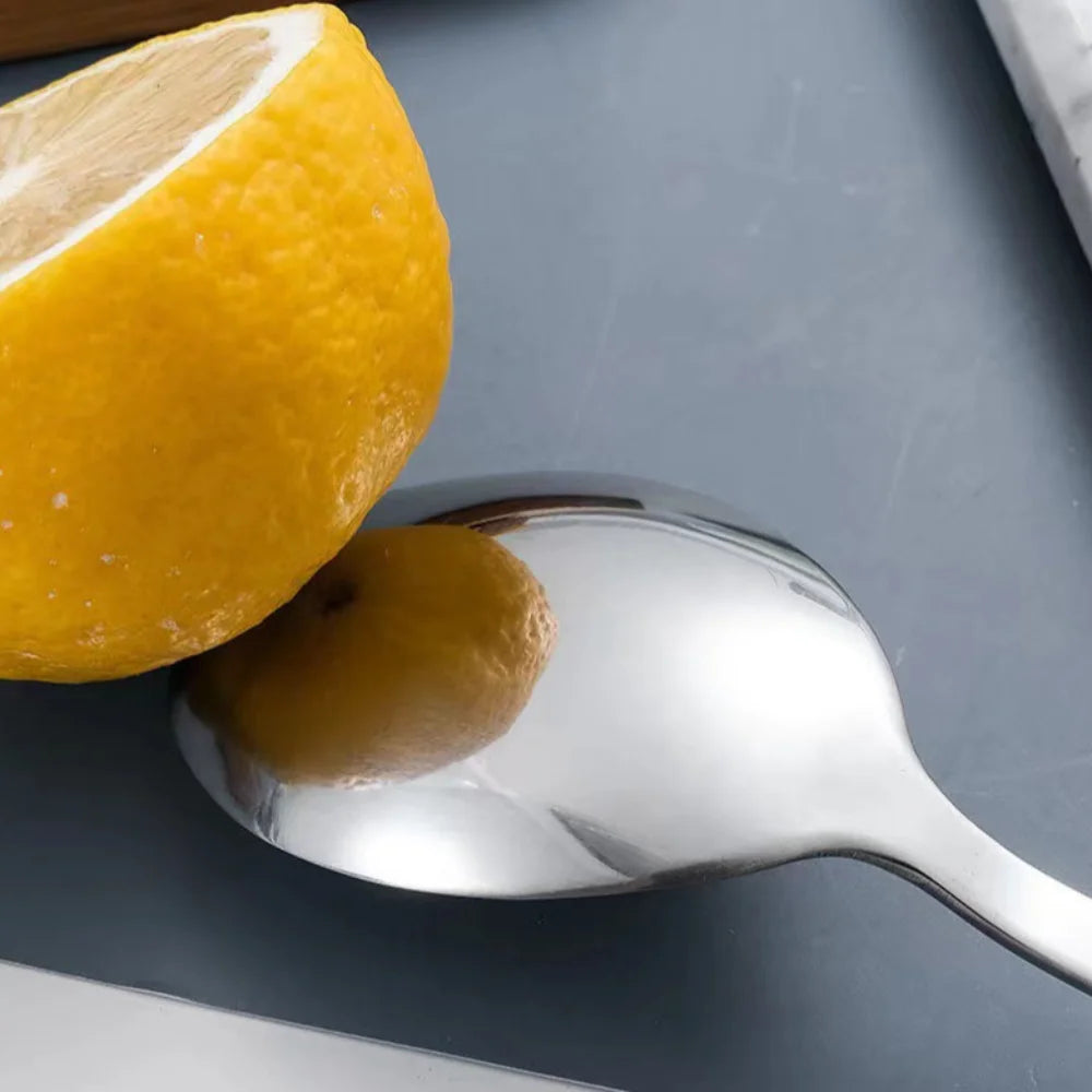 Creative Stainless Steel Spoon Fork Knife Portable Wood Grain Cutlery Set Western Tableware Thickened Fruit Fork