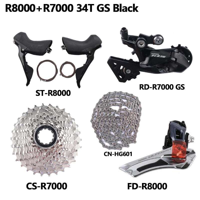 Shimano 105 Ultegra R7000 R8000 Groupset 2x11s Road Bike Bicycle Set CS 12-25T/11-28T/11-30T/11-32T/11-34T Upgrade From 5800