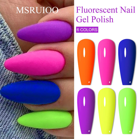 MSRUIOO ZH62498 Fluoreszierend Gelset - 6x8ml UV LED