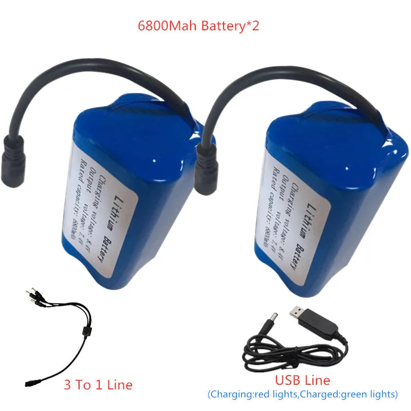 RC-Boot-Akku 2025: 7.4V 13600Mah 6800Mah Battery For V020 V900 2011-5 V007 C18 H18 V18 D18B FX88 - Remote Control RC Fishing Bait Boat Battery Parts Collection