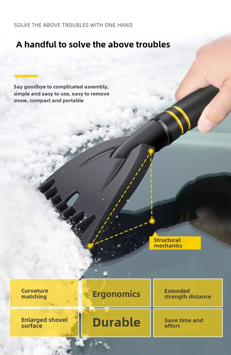 TOFAR Lopata de zăpadă auto multifuncțională pentru dezghețarea sticlei, răzuitor de gheață, măturare a zăpezii, instrument de curățare a parbrizului și ferestrelor de iarnă