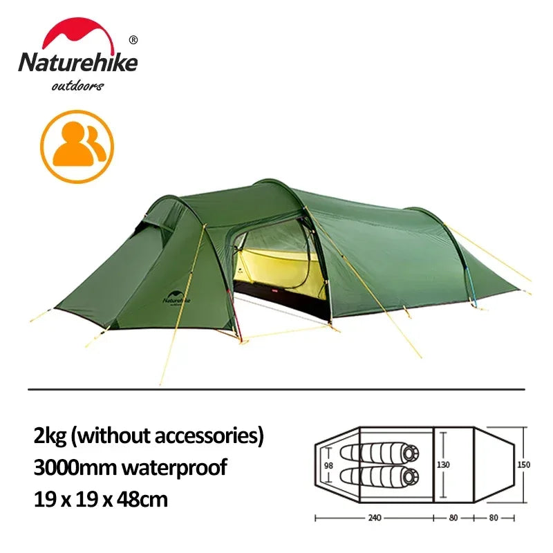 Naturehike Opalus 2 3 4 Tent 2 3 4 Person Hiking Tent 4 Season Tent Ultralight Family Travel Tent 20D Waterproof Camping Tent - Golden Bridge Store