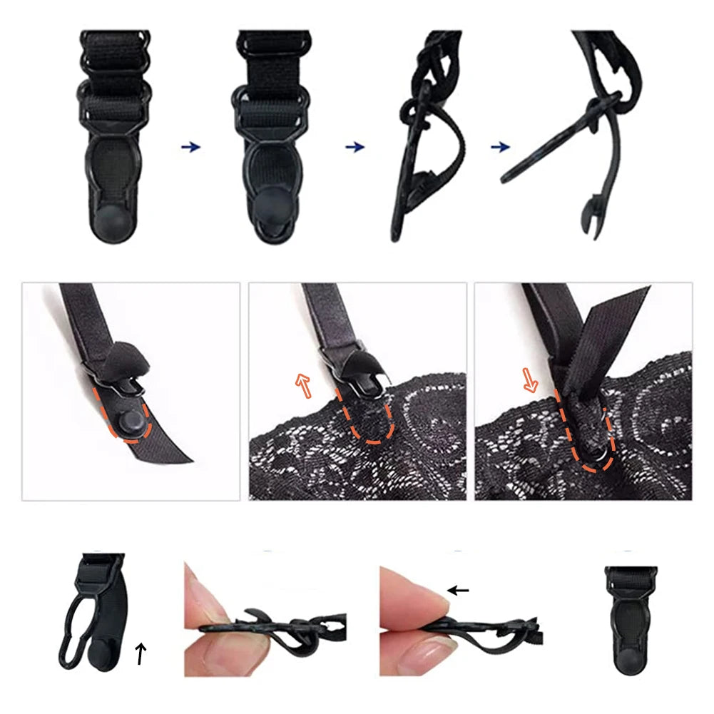 Varsbaby Lace Bra Sets for Women Non-padded Bra Panty Garter Stockings Summer Underwear Lingerie elegant