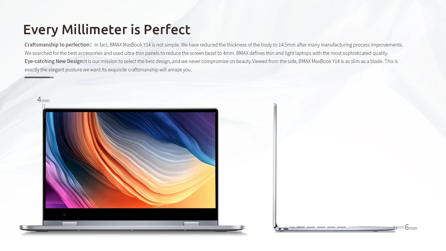 BMAX Y14 Touchscreen - 16GB RAM, Intel N100, 14 Zoll