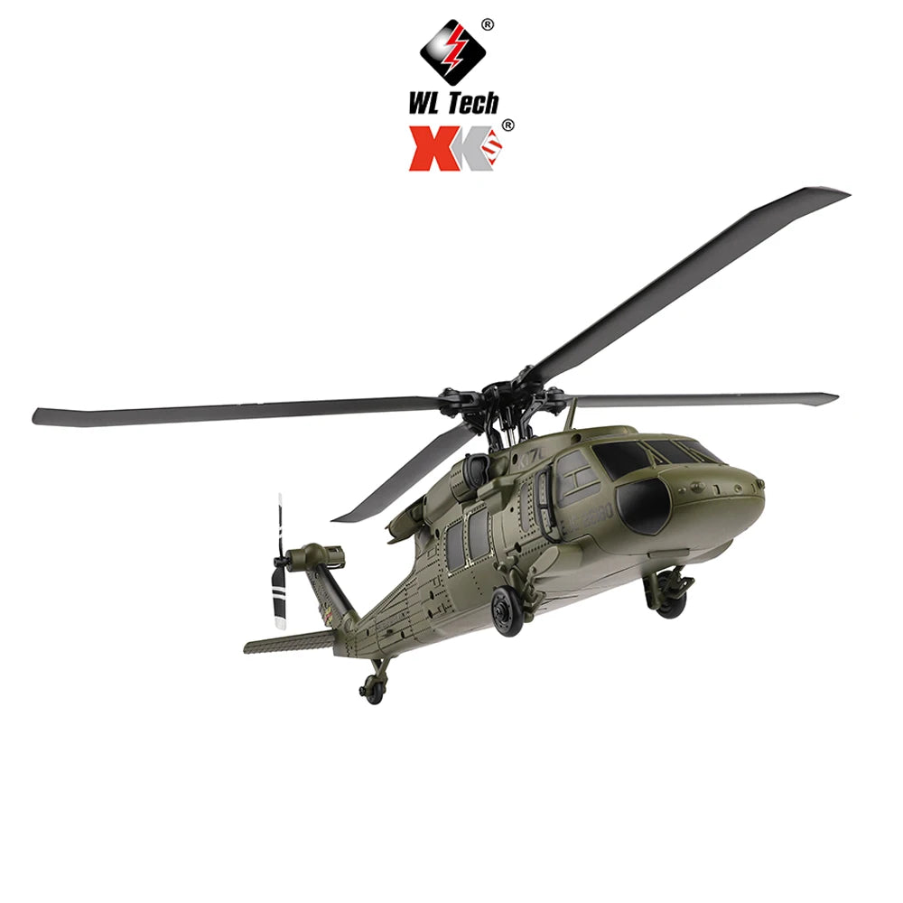 Wltoys K170 RC elicopter UH-60L 4 canale telecomandă elicoptere fără perii cu giroscop și lumină LED durabilă avion jucărie