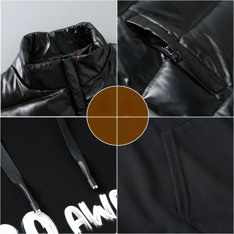 MAINKULCN Weste Winter Warm Ohne Ärmel - Größe XXXXXL PU Leder Wasserdicht Hochwertig