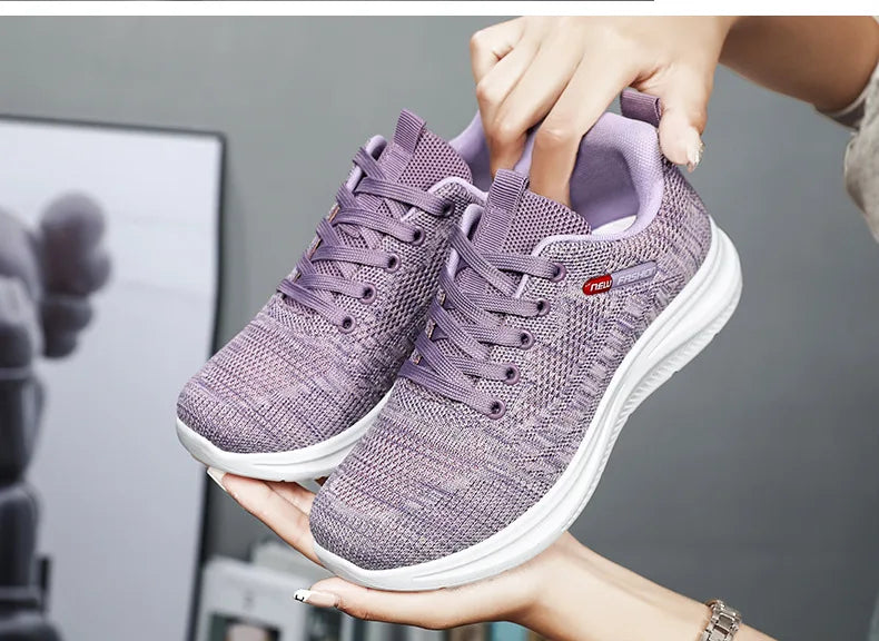 Damen 2025 Frühling Und Herbst Neu Gestrickt Damen Schuhe Schuhe Weiche Sohle Casual Sport Schuhe Für Damen Sneakers