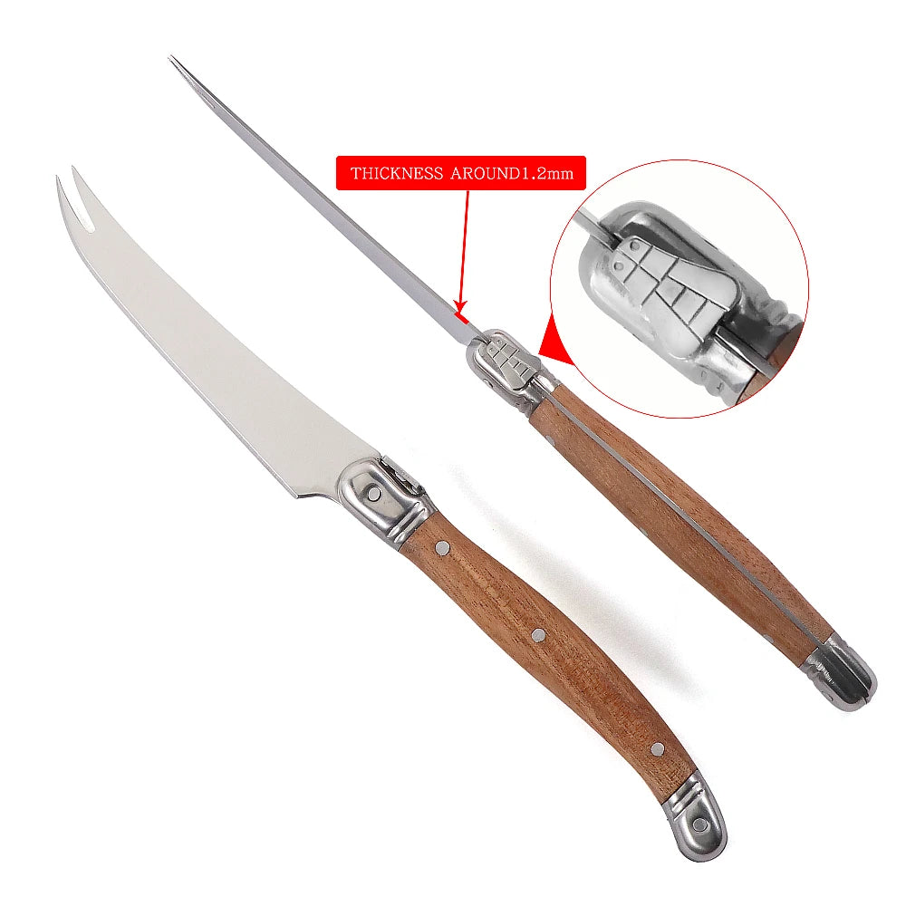 Jaswehome SPS-CT032B Laguiole Käsemesser - 5tlg 2CR14 Holz