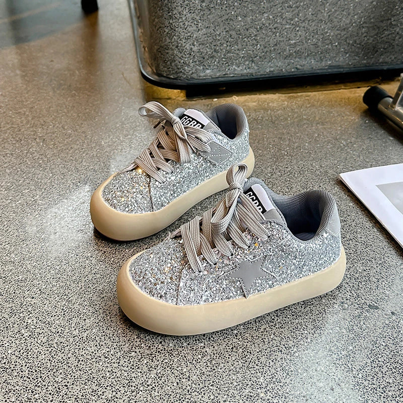 Mädchen Schuhe 2025 Frühling Neu Casual Vielseitig Kleine Mädchen Stern Sneakers Frühling Und Herbst Kinder Sport Schuhe