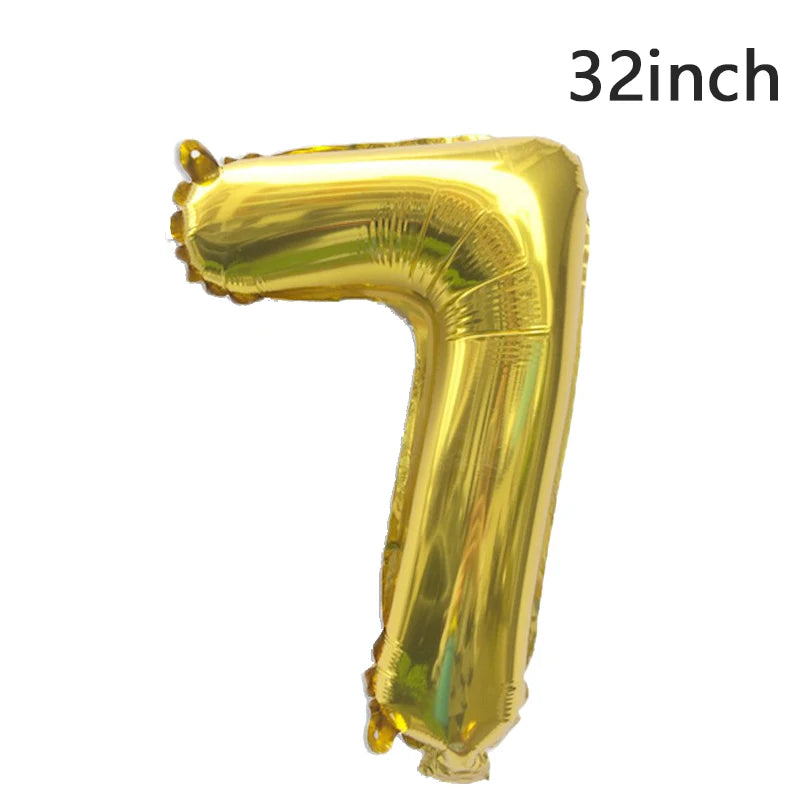 QIJOYJU Rosegold Zahlballon - 32 Zoll 1 Stück Nummer