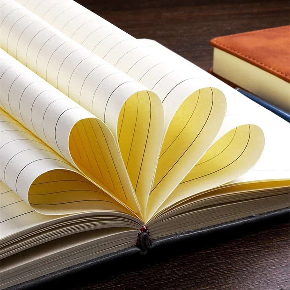 Caiet DDAYUP din piele cu copertă moale - A5, 200 pagini, semn de carte