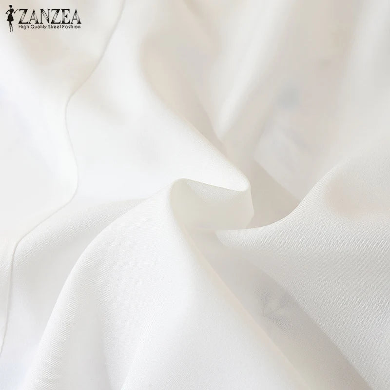 ZANZEA Fashion Spliced Ruffles Floral Blouses Women 2024 Summer Casual O Neck Embroidery Blusas Streetwear Sleeveless Tunic Tops