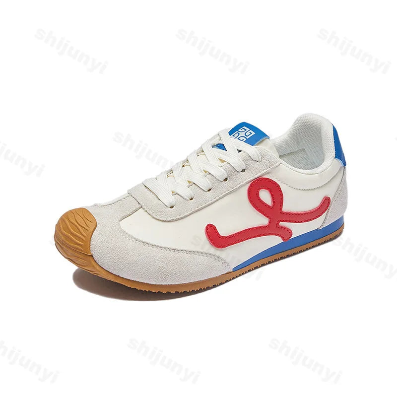 New Fashion Women's Shoes 2025 Spring Autumn Platforms Sneakers Comfortable Flat Shoes Lace-up Non Slip Casual Vulcanized Shoes