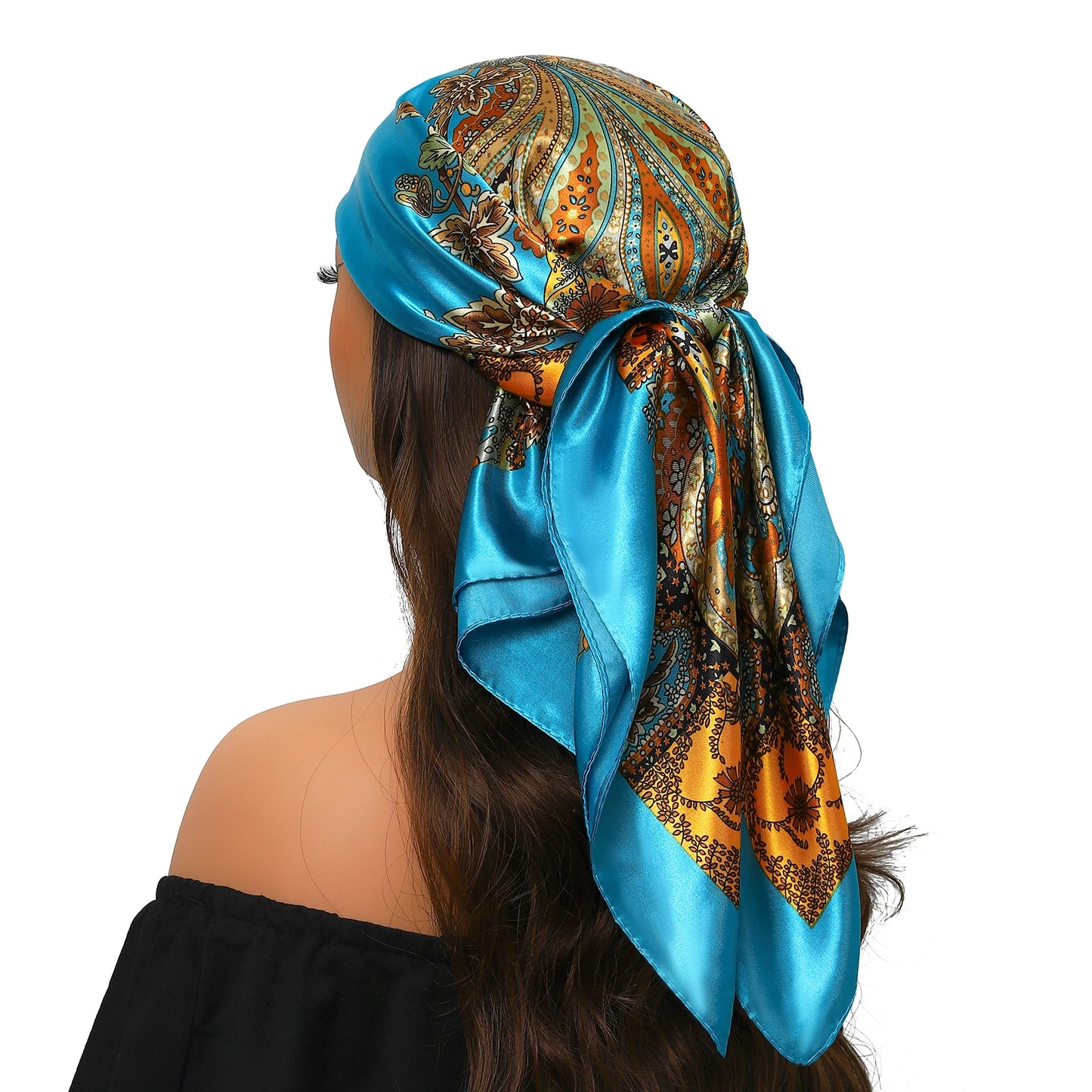 Kopf Foulard Seidenglanz - 90x90 cm Polyester weich