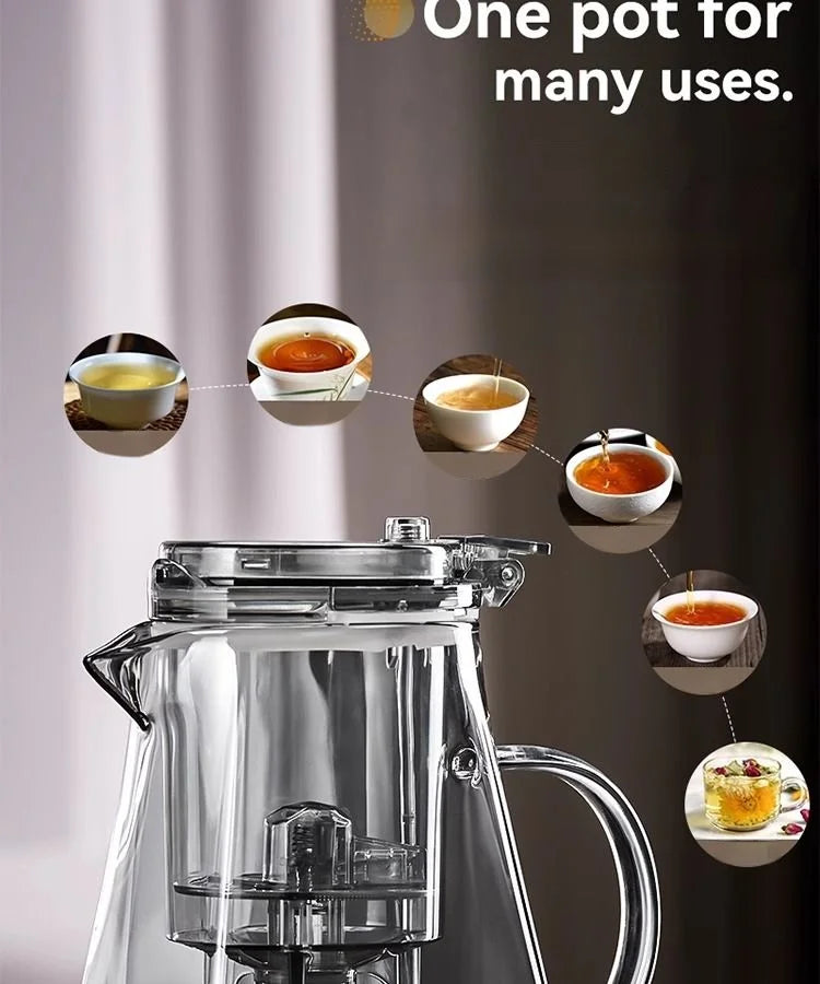 GIANXI Glass Teapot And Pot Household Tea Set Teapot Heat-resistant Tea Water Separation Filter Flower Teapot Glass Teapot