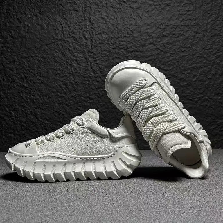 Pantofi sport pentru bărbați, design modern, cu talpă groasă, toc plat, vârf rotund, confortabili, la modă, elastici