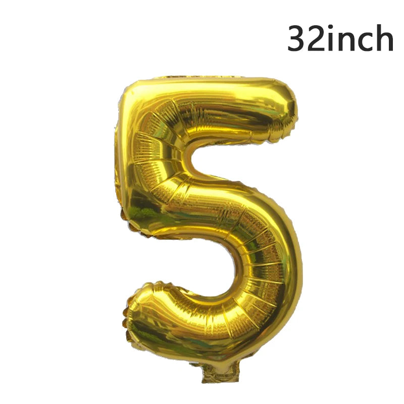 QIJOYJU Rosegold Zahlballon - 32 Zoll 1 Stück Nummer