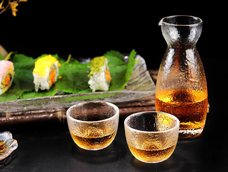 Japanese Sake Jug Set, Wine Glasses, Crystal Pot, Wine Tank Cup Set, Flagon Liquor Glass Dispenser, Creative Wine Cup, Gifts
