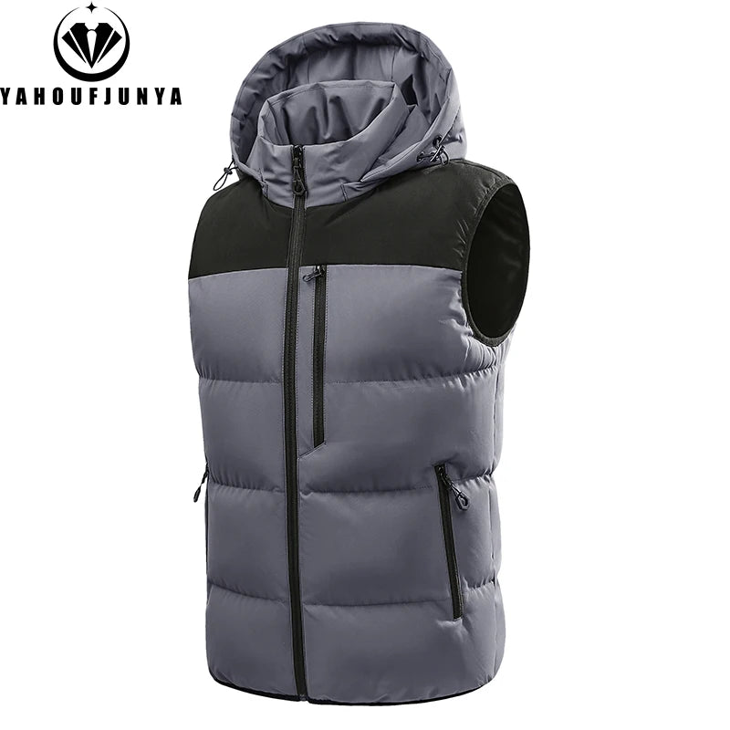 Hots Winddichte Fleece-Weste Abnehmbare Kapuze - Größe M-XL, Reißverschluss, Winddicht