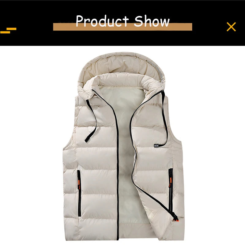 YAHOUFJUNYACN Weste Abnehmbare Kapuze - Reißverschluss Größe M