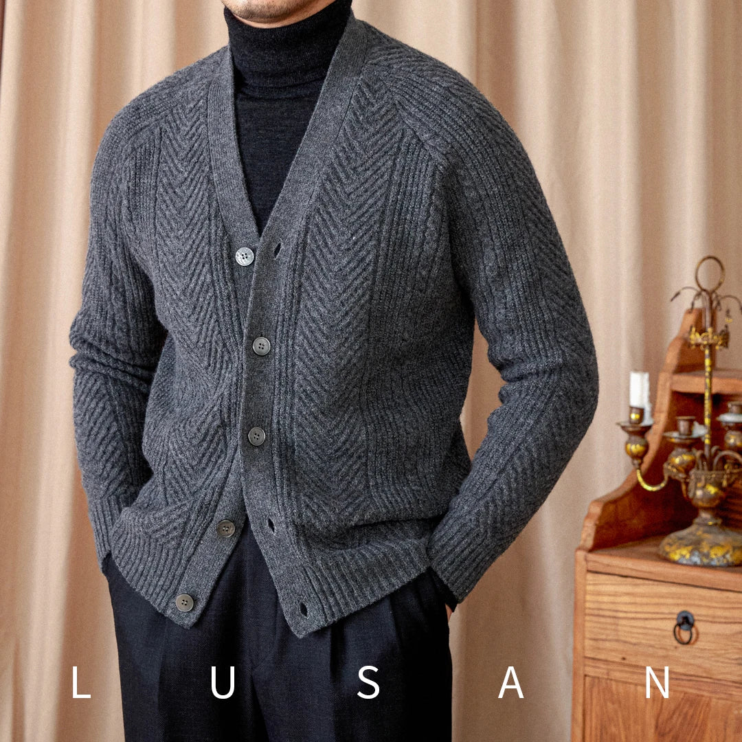 Heritage Vintage Wollcardigan V-Ausschnitt - Slim, Warm LXL