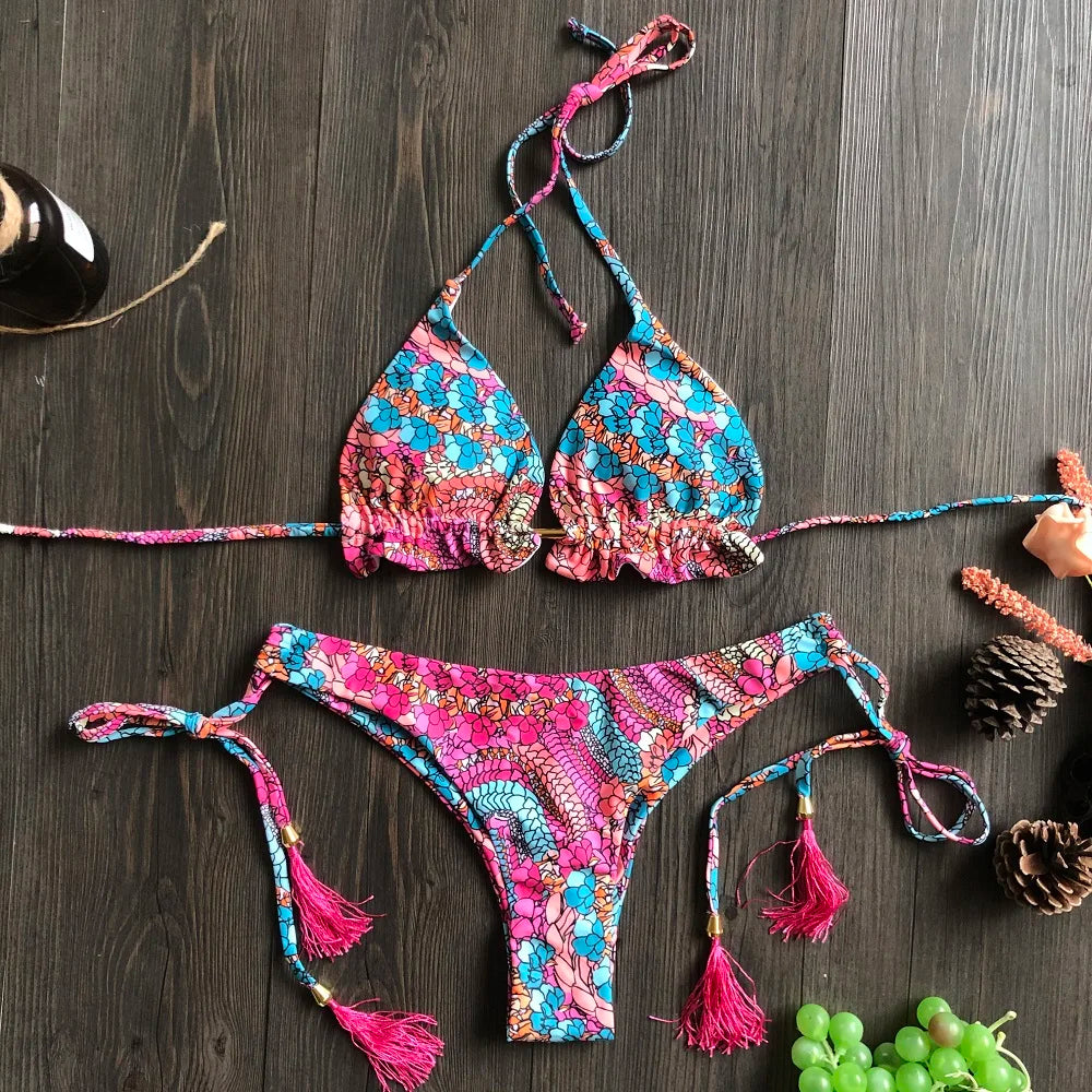 Bella Swim Push Up Bikini - Floral Print Cup B Größe S